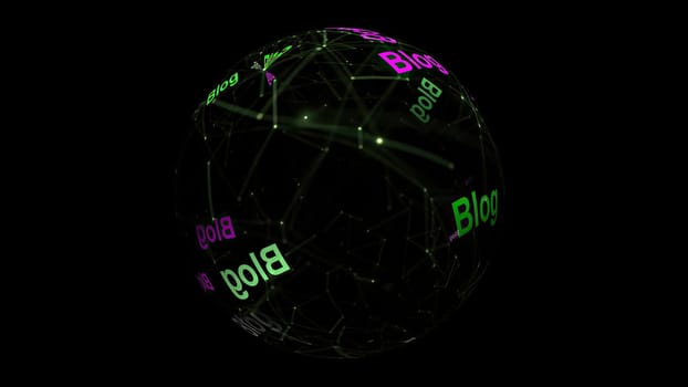 Blog concept on rotating sphere,Blog concept on rotating sphere