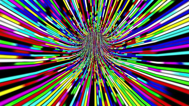 Driving through the Colorful light rays tunnel,Driving through the Colorful light rays tunnel