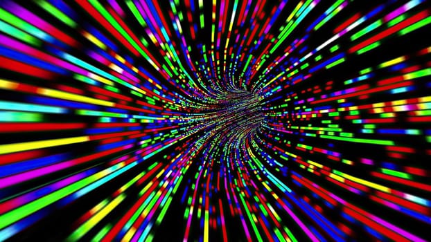 Driving through the Colorful light rays tunnel,Driving through the Colorful light rays tunnel