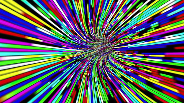 Driving through the Colorful light rays tunnel,Driving through the Colorful light rays tunnel