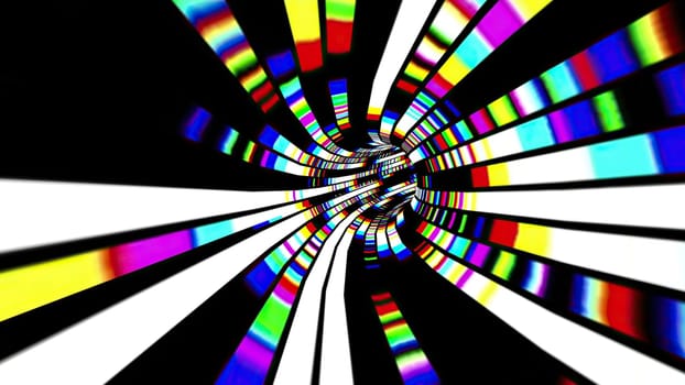 Driving through the Colorful light rays tunnel,Driving through the Colorful light rays tunnel