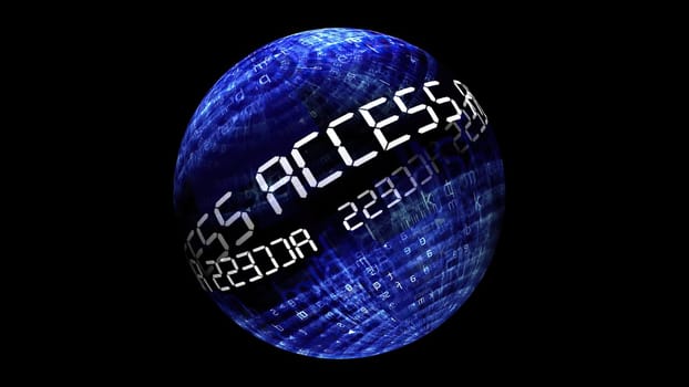 Access data concept on rotating sphere,Access data concept on rotating sphere