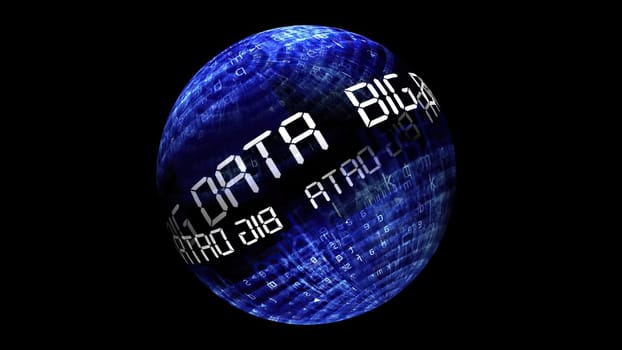 Big data concept on rotating sphere,Big data concept on rotating sphere