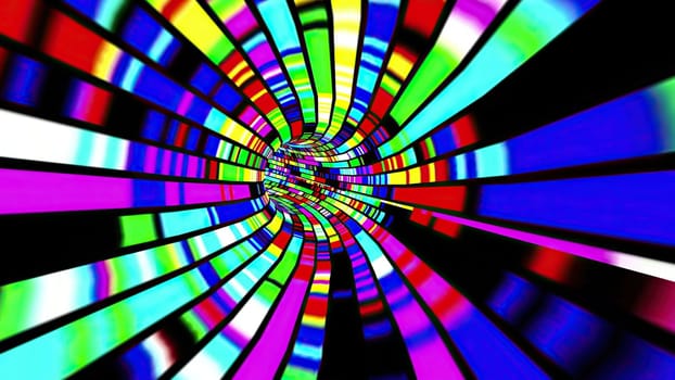 Driving through the Colorful light rays tunnel,Driving through the Colorful light rays tunnel