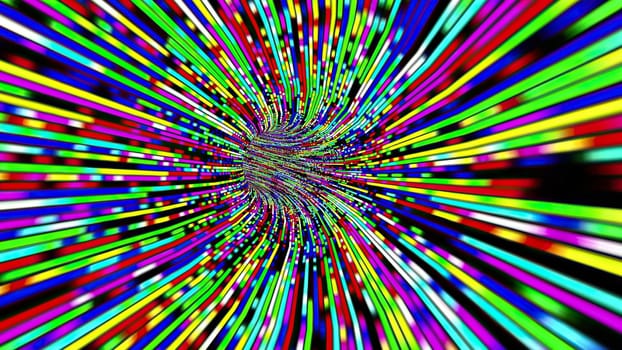 Driving through the Colorful light rays tunnel,Driving through the Colorful light rays tunnel