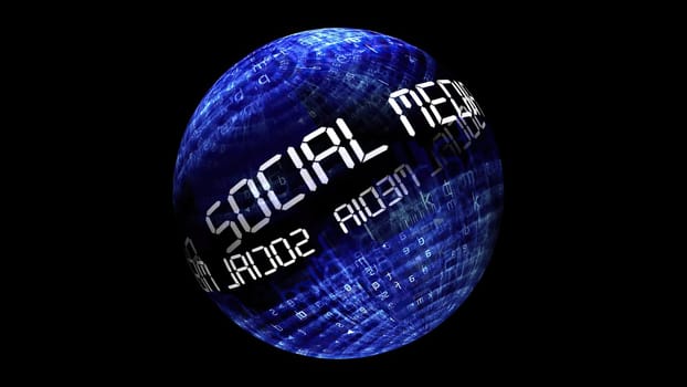Social media concept on rotating sphere,Social media concept on rotating sphere