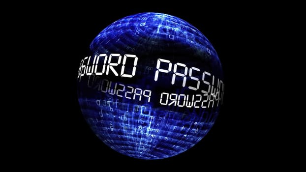 Password concept on rotating sphere,Password concept on rotating sphere