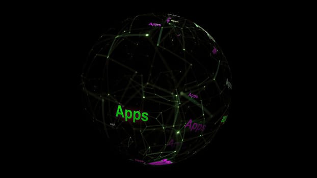 Apps concept on rotating sphere,Apps concept on rotating sphere