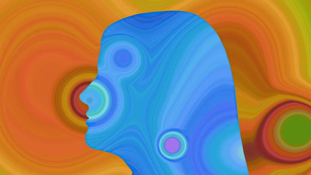 Surreal Colorful  Portrait of  Woman silhouette,Surreal Colorful  Portrait of  Woman silhouette