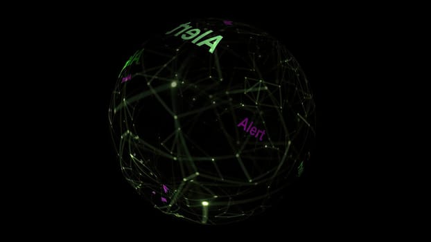 Alert concept on rotating sphere,Alert concept on rotating sphere
