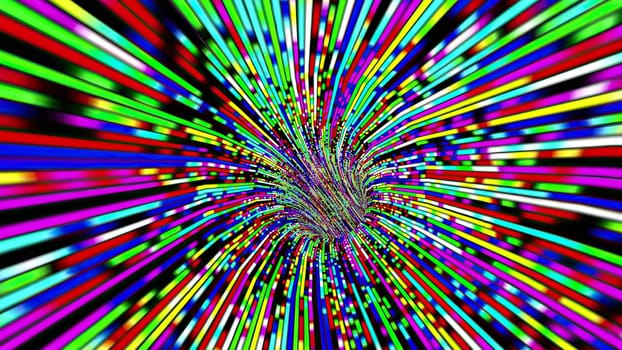 Driving through the Colorful light rays tunnel,Driving through the Colorful light rays tunnel