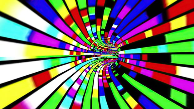 Driving through the Colorful light rays tunnel,Driving through the Colorful light rays tunnel