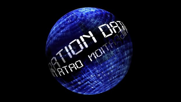 Data migration concept on rotating sphere,Data migration concept on rotating sphere