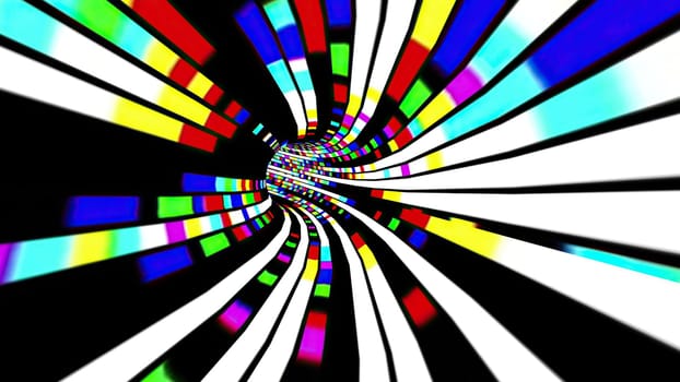 Driving through the Colorful light rays tunnel,Driving through the Colorful light rays tunnel