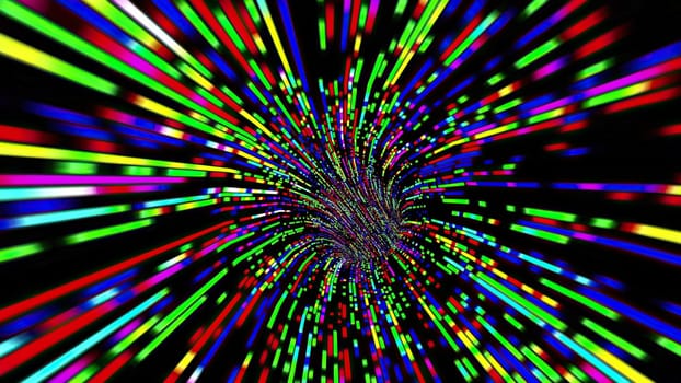 Driving through the Colorful light rays tunnel,Driving through the Colorful light rays tunnel