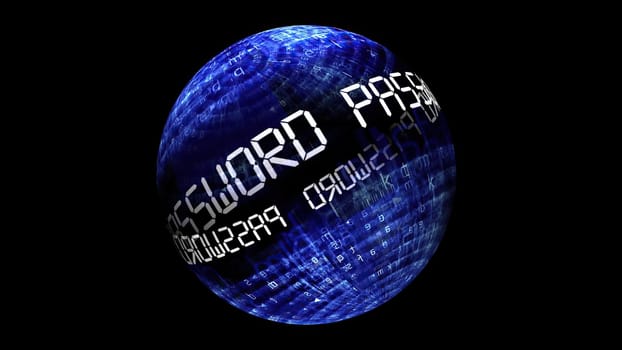 Password concept on rotating sphere,Password concept on rotating sphere