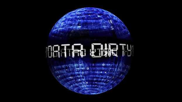 Dirty data concept on rotating sphere,Dirty data concept on rotating sphere