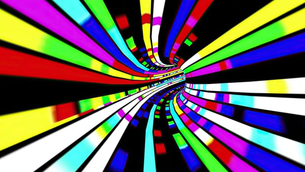 Driving through the Colorful light rays tunnel,Driving through the Colorful light rays tunnel