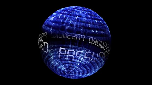 Password concept on rotating sphere,Password concept on rotating sphere