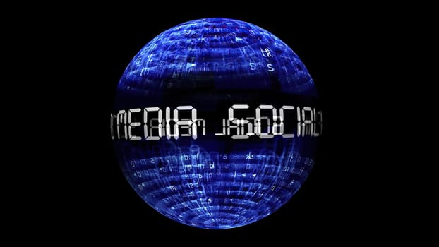 Social media concept on rotating sphere,Social media concept on rotating sphere