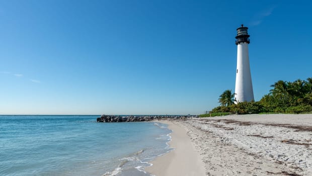 Cape Florida Lighthouse, Key Biscayne, Miami, Florida, USA