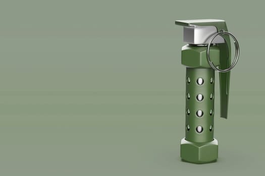 Stun grenade on green background