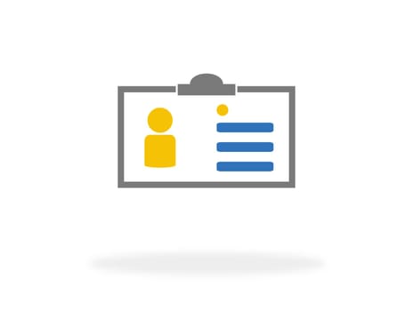 ID card Icon with shadow - Access or personal pass