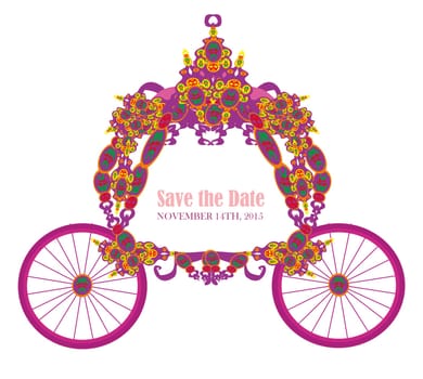 vintage floral carriage invitation
