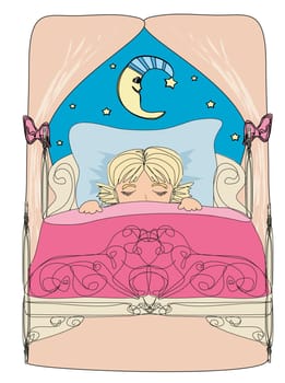 little girl dreaming