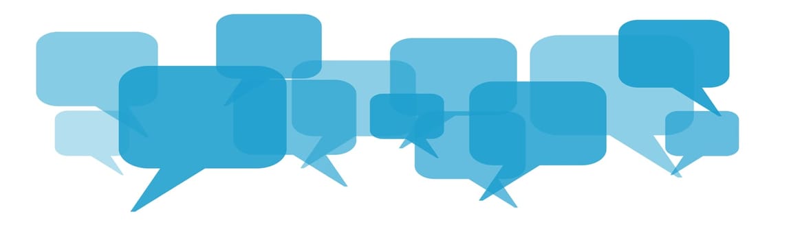 Blue balloons showing social media communication