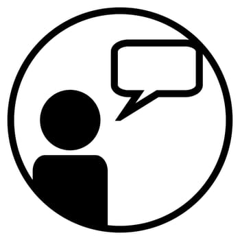 Communication or Contact Symbol - Flat Icon in circle