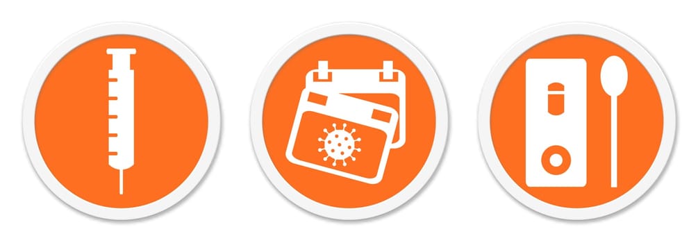 3G-Rule in Germany: Vaccinated, Tested or Recovered - Orange Buttons