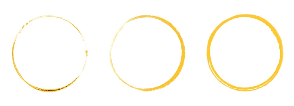 Hand painted circles with yellow orange color