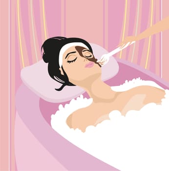 Woman having beauty treatments in the spa salon