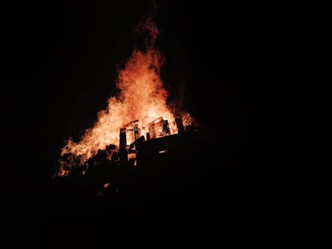 burning campfire on St. Martin's Day