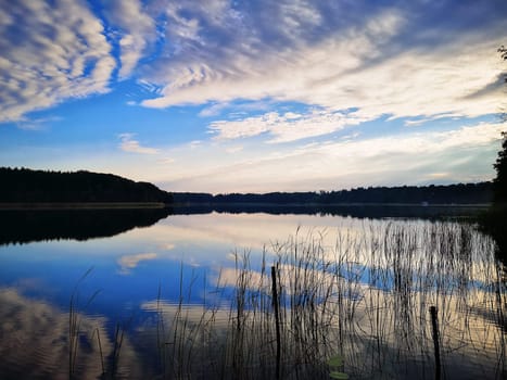 Dawn at lake Lübbesee near Templin, Brandenburg, Germany