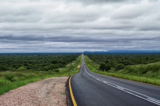 Landscape in Namibia in the rainy season