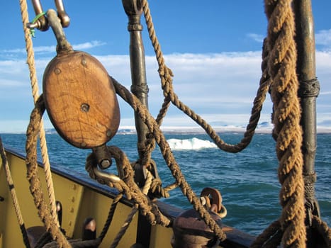 sailing ship at Svalbard coast