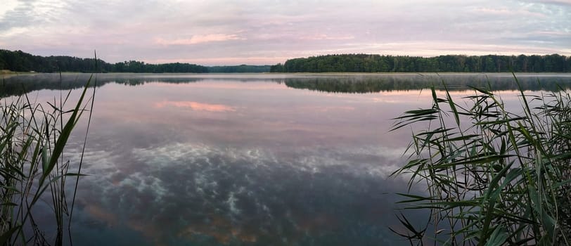 Dawn at lake Lübbesee near Templin, Brandenburg, Germany