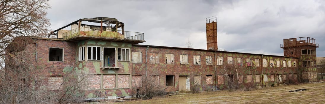 The ruins of a former military airfield, a lost place.