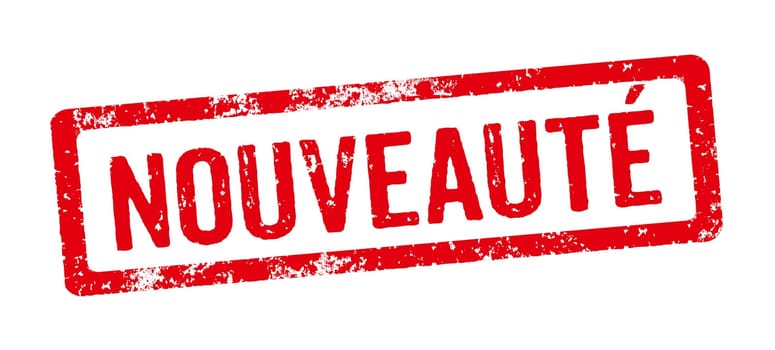 Red stamp on a white background - Novelty in french - Nouveauté