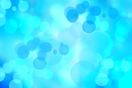 Abstract gradient of light blue turquoise dark blue white background texture with glowing circular bokeh lights. Beautiful colorful spring or summer backdrop.