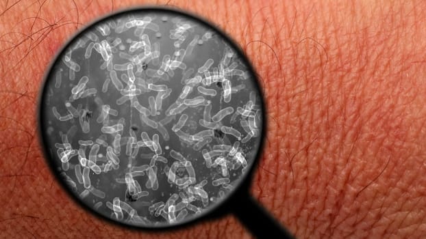 Searching for bacteria on human skin,Searching for bacteria on human skin