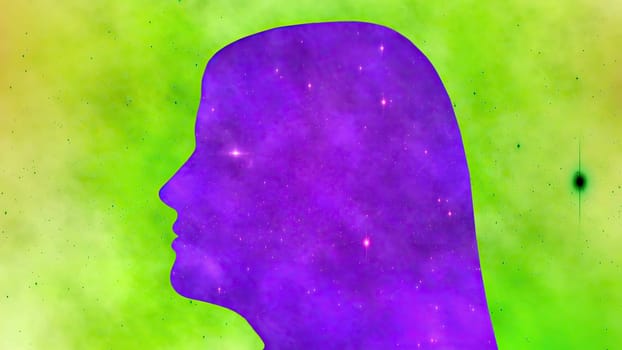 Surreal Colorful Portrait of Woman silhouette,Surreal Colorful Portrait of Woman silhouette