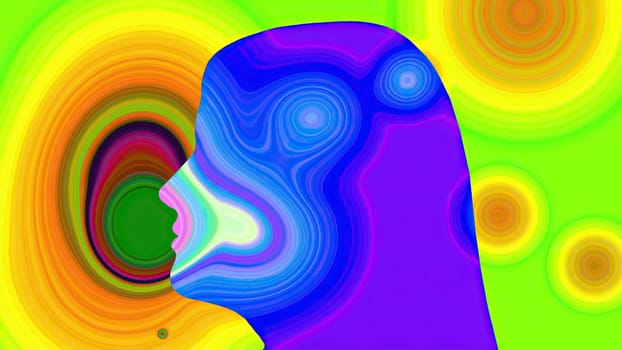 Surreal Colorful Portrait of Woman silhouette,Surreal Colorful Portrait of Woman silhouette