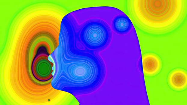 Surreal Colorful Portrait of Woman silhouette,Surreal Colorful Portrait of Woman silhouette