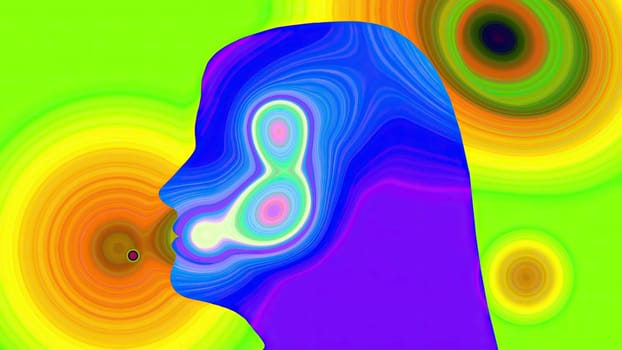 Surreal Colorful Portrait of Woman silhouette,Surreal Colorful Portrait of Woman silhouette