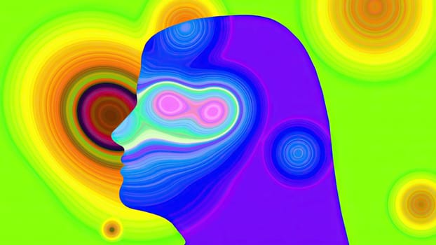Surreal Colorful Portrait of Woman silhouette,Surreal Colorful Portrait of Woman silhouette