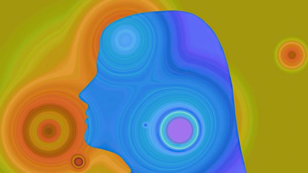 Surreal Colorful Portrait of Woman silhouette,Surreal Colorful Portrait of Woman silhouette