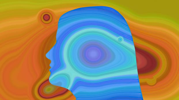Surreal Colorful Portrait of Woman silhouette,Surreal Colorful Portrait of Woman silhouette